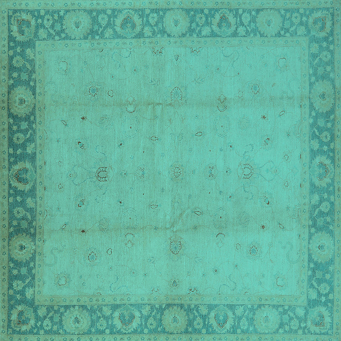 Square Oriental Turquoise Traditional Rug, urb470turq