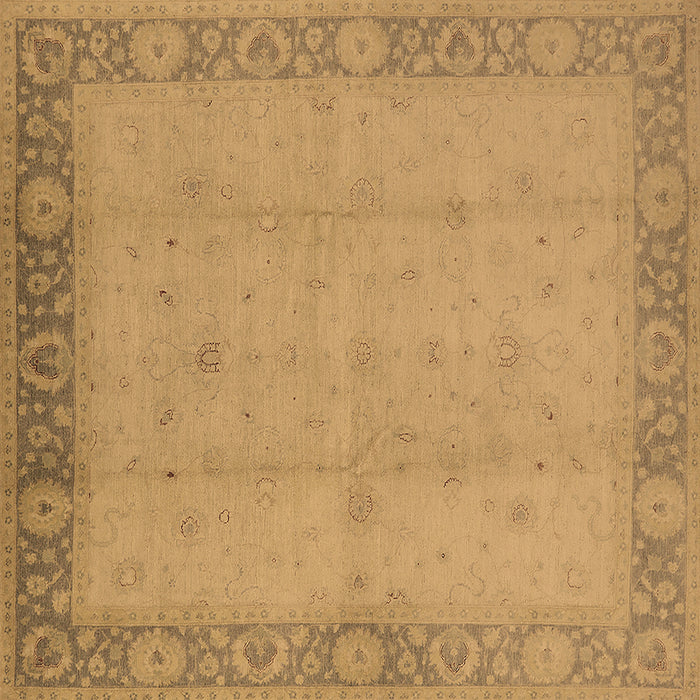 Square Oriental Brown Traditional Rug, urb470brn