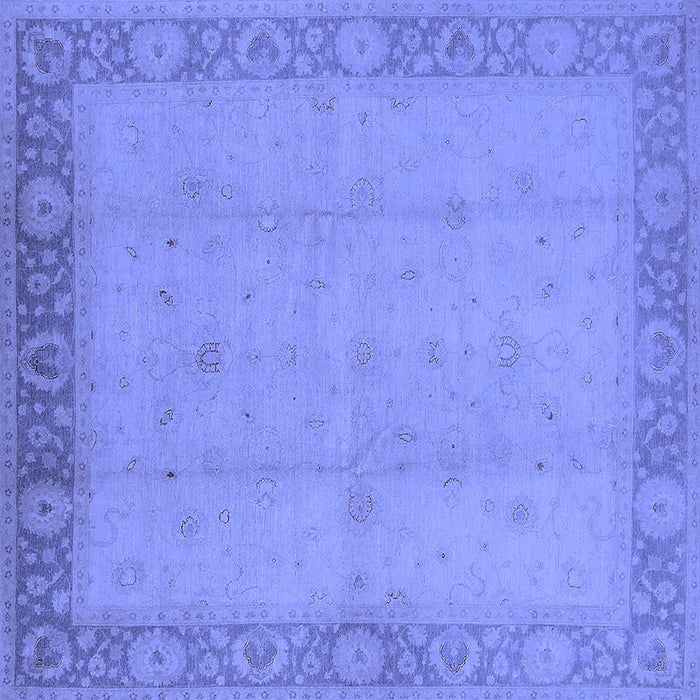 Square Machine Washable Oriental Blue Traditional Rug, wshurb470blu