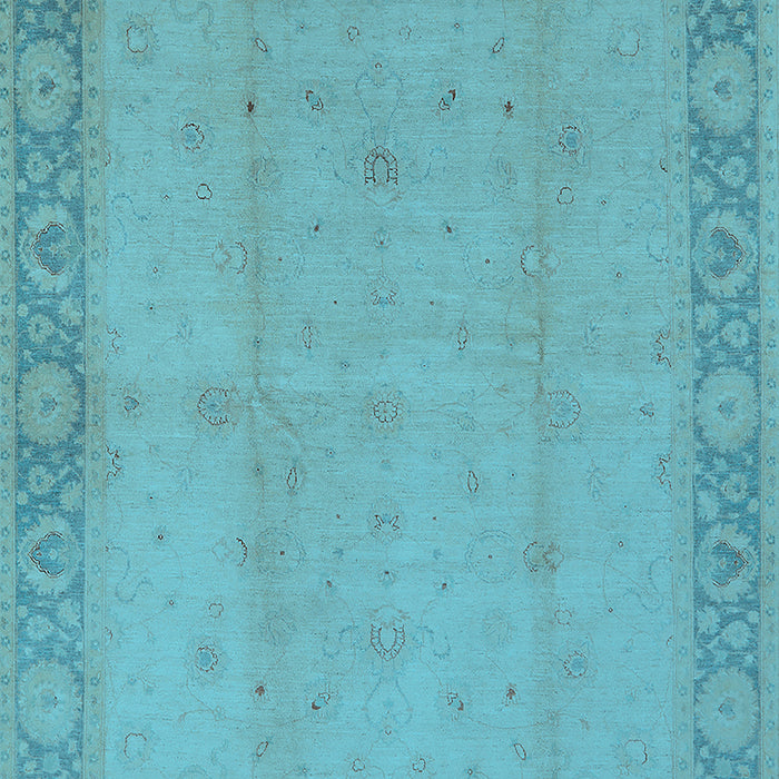Machine Washable Oriental Light Blue Traditional Rug, wshurb470lblu