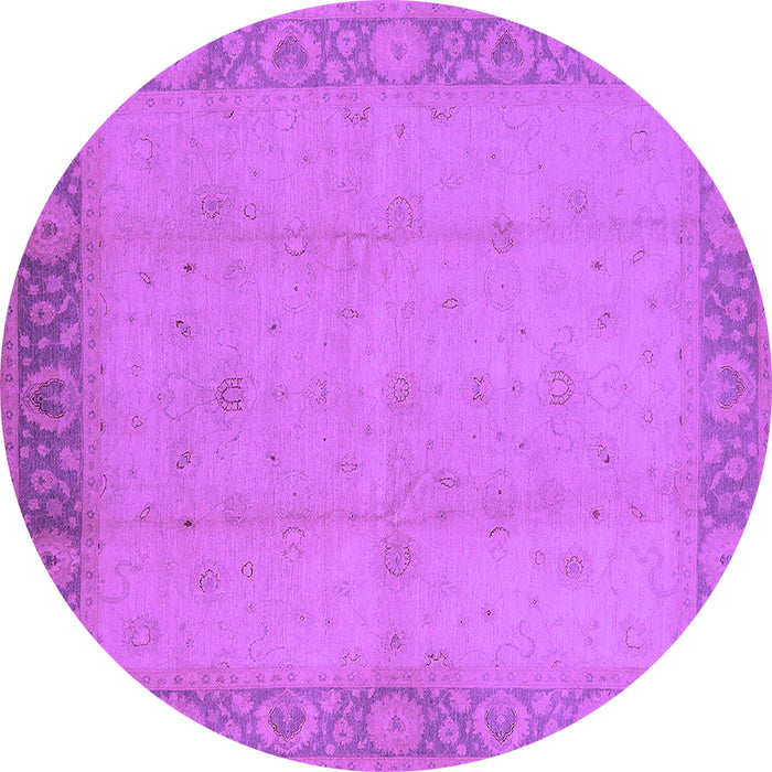 Round Machine Washable Oriental Purple Traditional Area Rugs, wshurb470pur