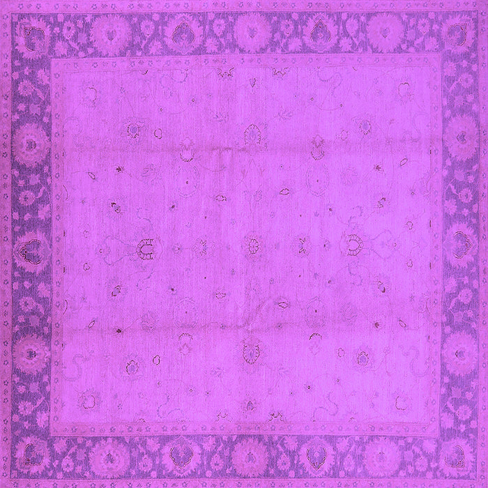 Square Machine Washable Oriental Purple Traditional Area Rugs, wshurb470pur
