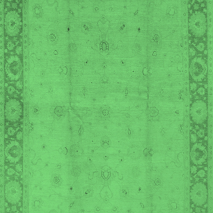 Machine Washable Oriental Emerald Green Traditional Area Rugs, wshurb470emgrn
