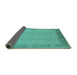Sideview of Oriental Turquoise Traditional Rug, urb470turq