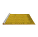 Sideview of Machine Washable Oriental Yellow Traditional Rug, wshurb470yw