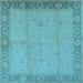 Square Oriental Light Blue Traditional Rug, urb470lblu