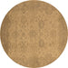 Round Oriental Brown Industrial Rug, urb471brn