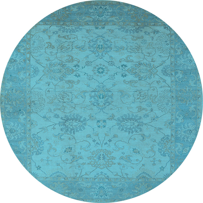 Round Oriental Light Blue Industrial Rug, urb471lblu