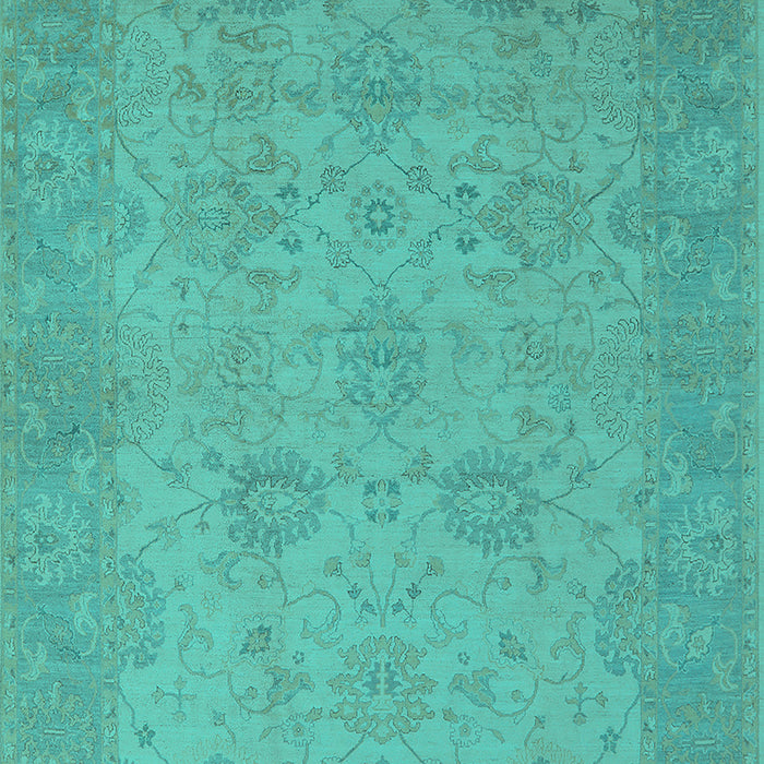 Machine Washable Oriental Turquoise Industrial Area Rugs, wshurb471turq