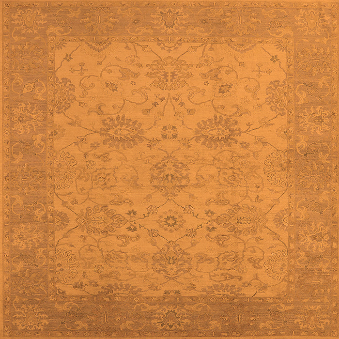 Square Oriental Orange Industrial Rug, urb471org