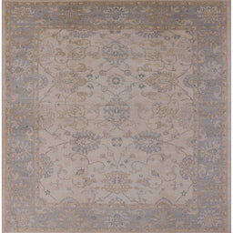 Square Mid-Century Modern Rose Purple Oriental Rug, urb471