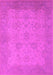 Machine Washable Oriental Pink Industrial Rug, wshurb471pnk