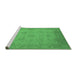 Sideview of Machine Washable Oriental Emerald Green Industrial Area Rugs, wshurb471emgrn