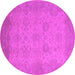 Round Oriental Pink Industrial Rug, urb471pnk