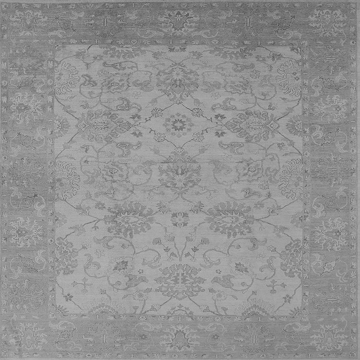Square Machine Washable Oriental Gray Industrial Rug, wshurb471gry