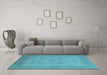 Machine Washable Oriental Light Blue Industrial Rug in a Living Room, wshurb471lblu