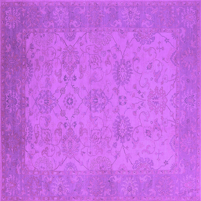Square Machine Washable Oriental Purple Industrial Area Rugs, wshurb471pur