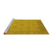 Sideview of Machine Washable Oriental Yellow Industrial Rug, wshurb471yw