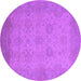 Round Oriental Purple Industrial Rug, urb471pur