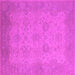 Square Machine Washable Oriental Pink Industrial Rug, wshurb471pnk