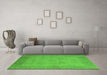 Machine Washable Oriental Green Industrial Area Rugs in a Living Room,, wshurb471grn