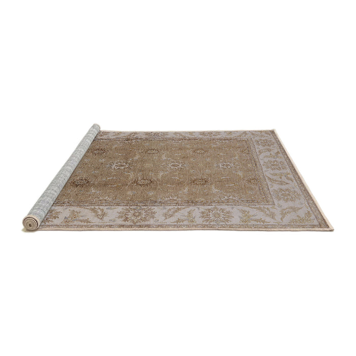 Sideview of Machine Washable Industrial Modern Light French Beige Brown Rug, wshurb472