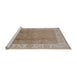 Sideview of Machine Washable Industrial Modern Light French Beige Brown Rug, wshurb472