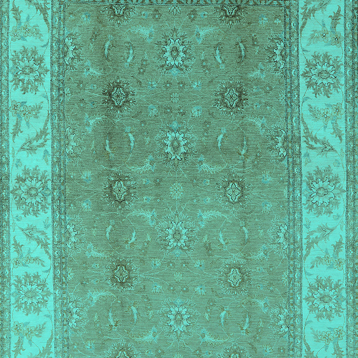 Machine Washable Oriental Turquoise Traditional Area Rugs, wshurb472turq