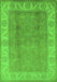 Machine Washable Oriental Green Traditional Area Rugs, wshurb472grn