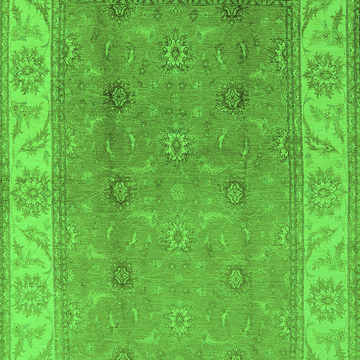 Machine Washable Oriental Green Traditional Area Rugs, wshurb472grn