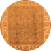 Round Oriental Orange Traditional Rug, urb472org