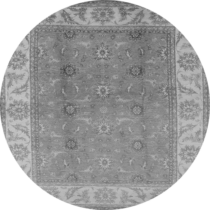 Round Oriental Gray Traditional Rug, urb472gry