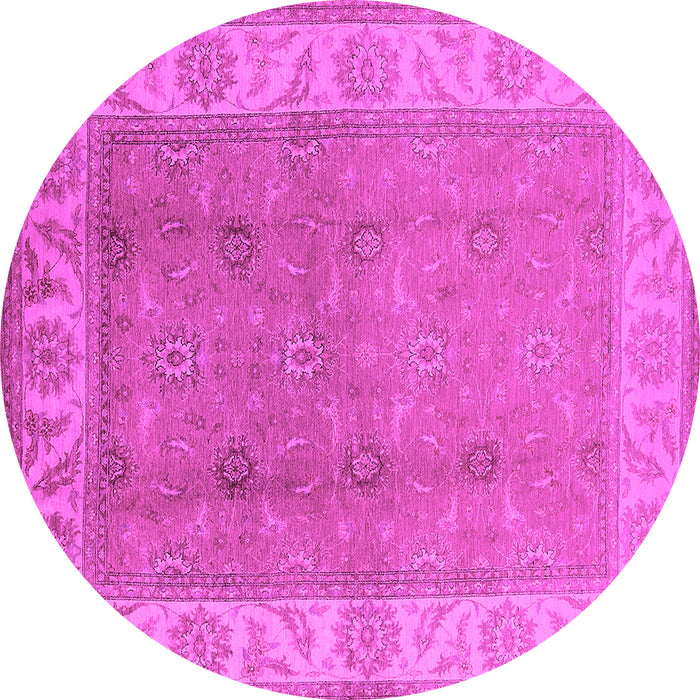 Round Oriental Pink Traditional Rug, urb472pnk