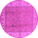 Round Oriental Pink Traditional Rug, urb472pnk