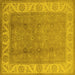 Square Oriental Yellow Traditional Rug, urb472yw