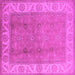 Square Oriental Pink Traditional Rug, urb472pnk