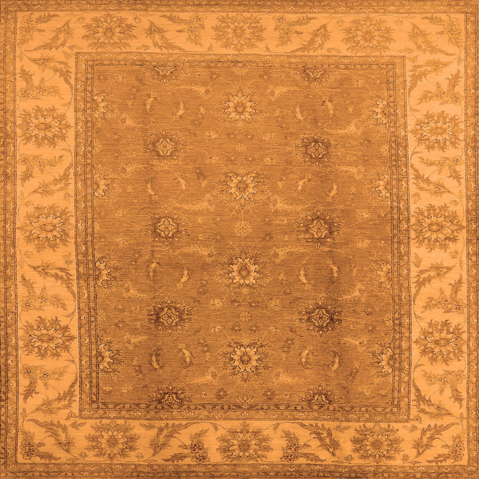 Square Oriental Orange Traditional Rug, urb472org