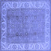 Square Oriental Blue Traditional Rug, urb472blu