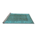 Sideview of Machine Washable Oriental Light Blue Traditional Rug, wshurb472lblu