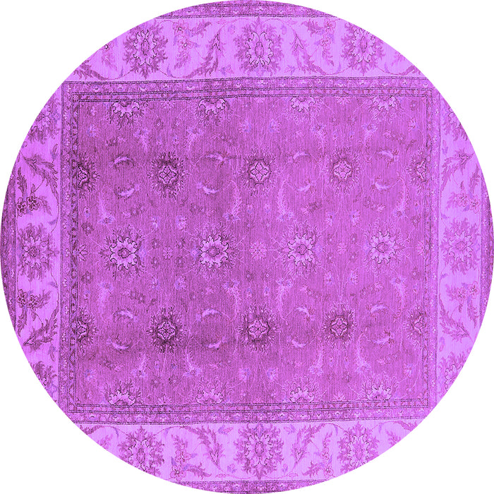 Round Oriental Purple Traditional Rug, urb472pur