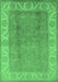 Machine Washable Oriental Emerald Green Traditional Area Rugs, wshurb472emgrn