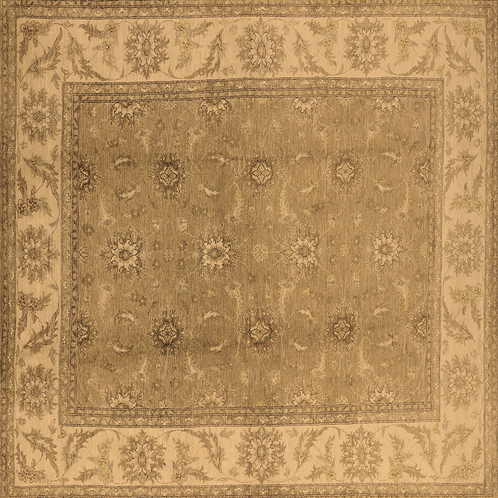 Square Machine Washable Oriental Brown Traditional Rug, wshurb472brn