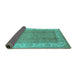 Sideview of Oriental Turquoise Traditional Rug, urb472turq