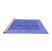 Sideview of Machine Washable Oriental Blue Traditional Rug, wshurb473blu