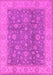 Machine Washable Oriental Pink Traditional Rug, wshurb473pnk