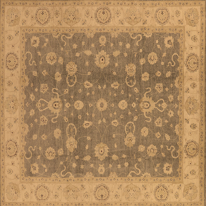 Square Oriental Brown Traditional Rug, urb473brn