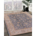 Machine Washable Industrial Modern Rose Dust Purple Rug in a Family Room, wshurb473