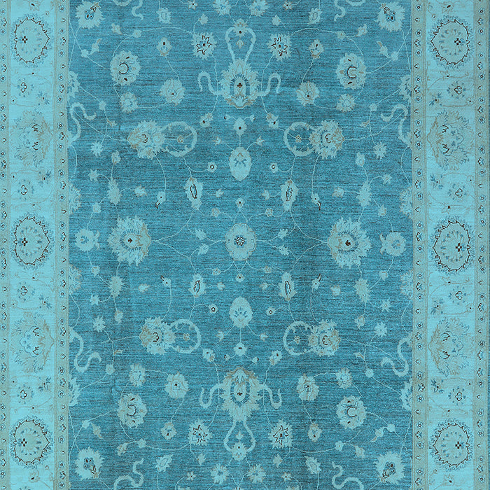 Machine Washable Oriental Light Blue Traditional Rug, wshurb473lblu