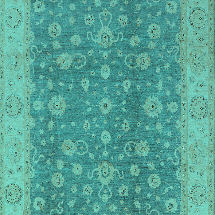 Machine Washable Oriental Turquoise Traditional Area Rugs, wshurb473turq