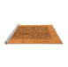 Sideview of Machine Washable Oriental Orange Traditional Area Rugs, wshurb473org